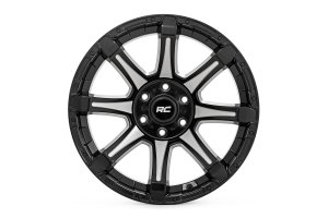 Wheel - Rough Country - 81 Series - Semi Gloss Black with Machined Spokes